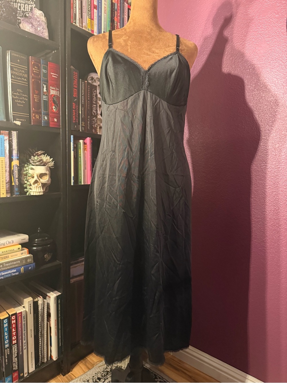 Black Satin Slip Dress - Women Intimates & Sleepwear